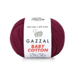 Włóczka Gazzal Baby Cotton 3442 - 50g - bordo