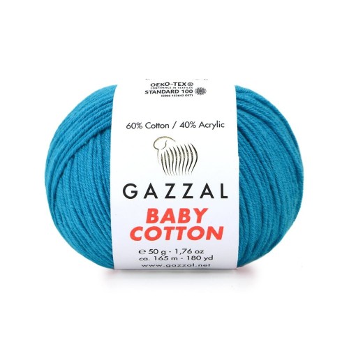 Włóczka Gazzal Baby Cotton 3428 - 50g - lazur