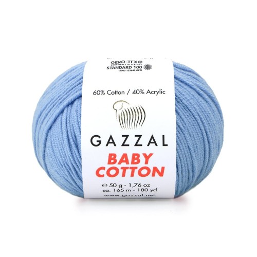 Włóczka Gazzal Baby Cotton 3423 - 50g - błękit