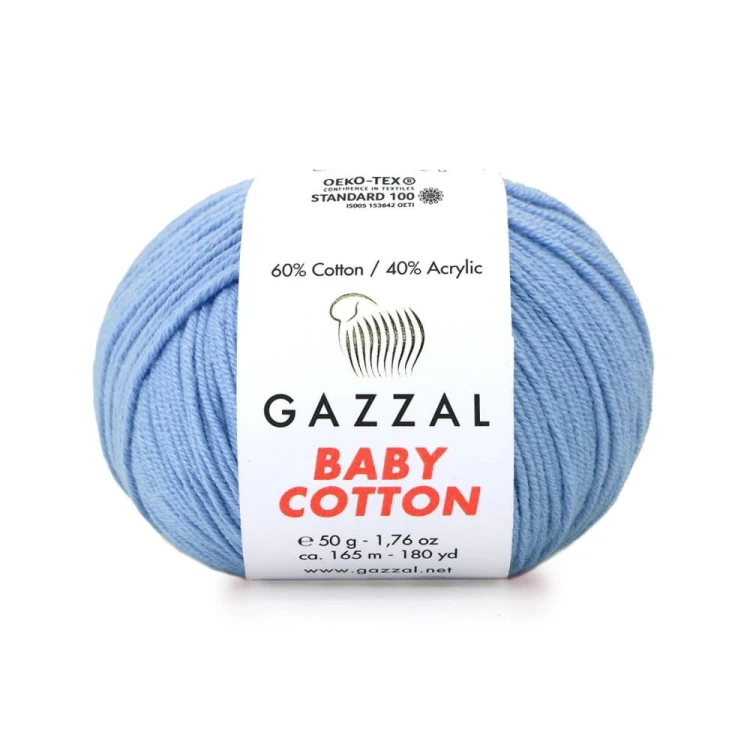 Włóczka Gazzal Baby Cotton 3423 - 50g - błękit