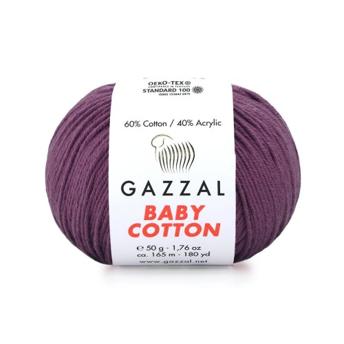 Włóczka Gazzal Baby Cotton 3441 - 50g - fiolet