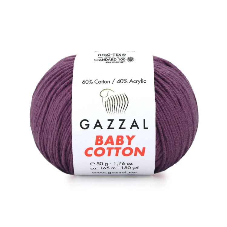 Włóczka Gazzal Baby Cotton 3441 - 50g - fiolet