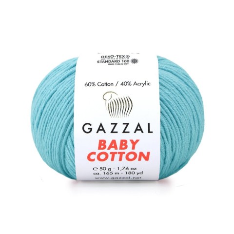 Włóczka Gazzal Baby Cotton 3451 - 50g - aqua
