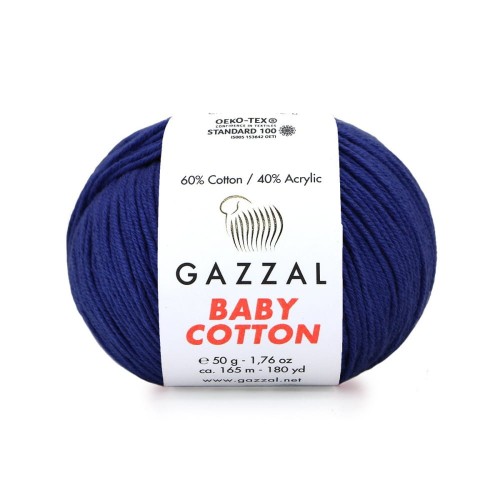 Włóczka Gazzal Baby Cotton 3438 - 50g - granat