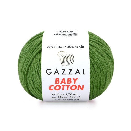 Włóczka Gazzal Baby Cotton 3449 - 50g - paproć
