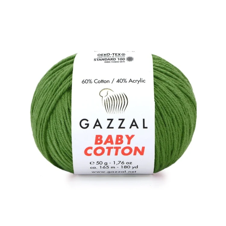 Włóczka Gazzal Baby Cotton 3449 - 50g - paproć