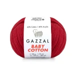 Włóczka Gazzal Baby Cotton 3439 - 50g - burgund