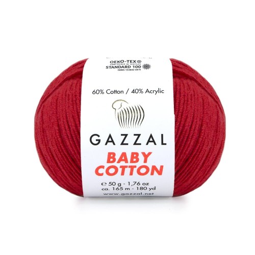 Włóczka Gazzal Baby Cotton 3439 - 50g - burgund