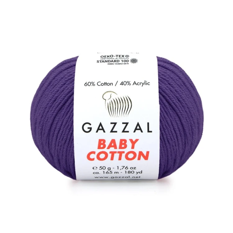 Włóczka Gazzal Baby Cotton 3440 - 50g - ametyst