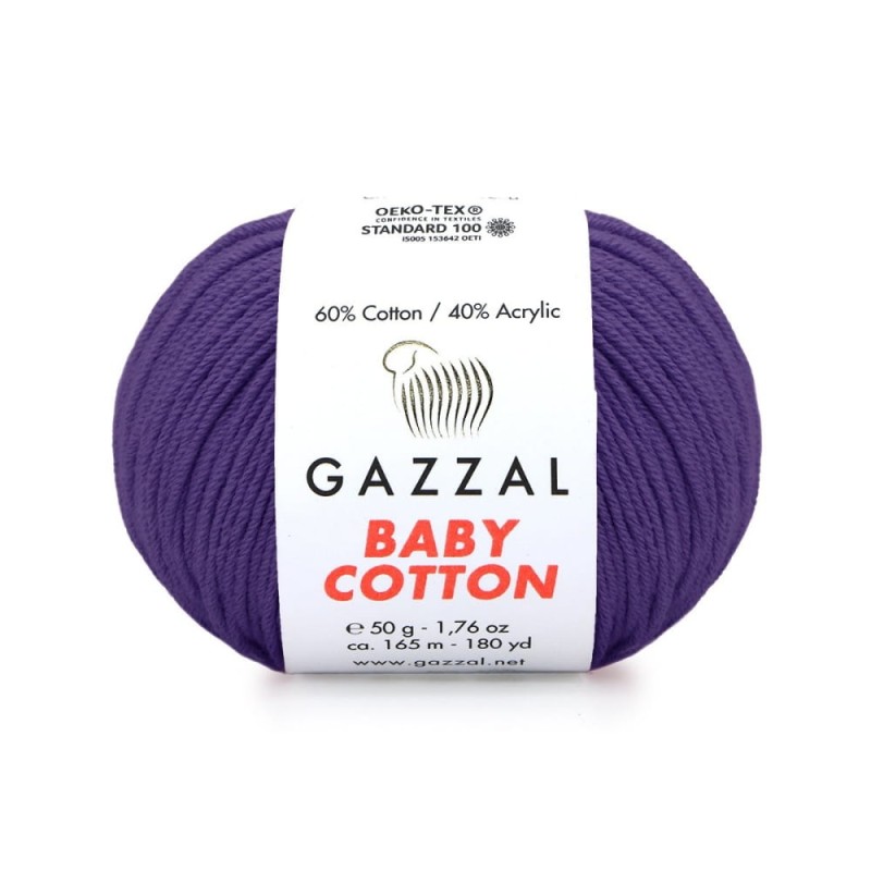 Włóczka Gazzal Baby Cotton 3440 - 50g - ametyst