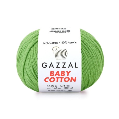 Włóczka Gazzal Baby Cotton 3448 - 50g - zielony