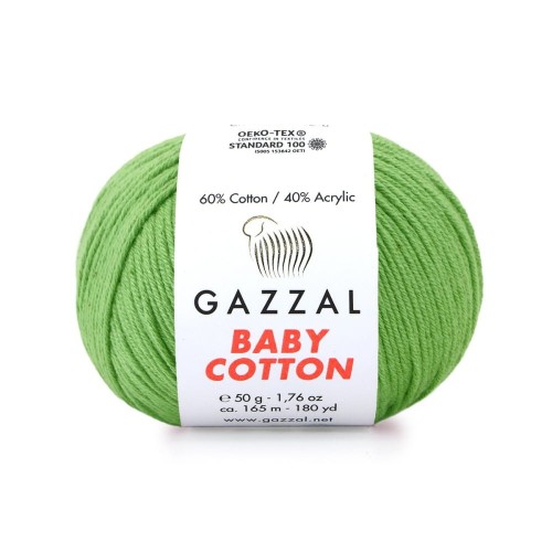 Włóczka Gazzal Baby Cotton 3448 - 50g - zielony