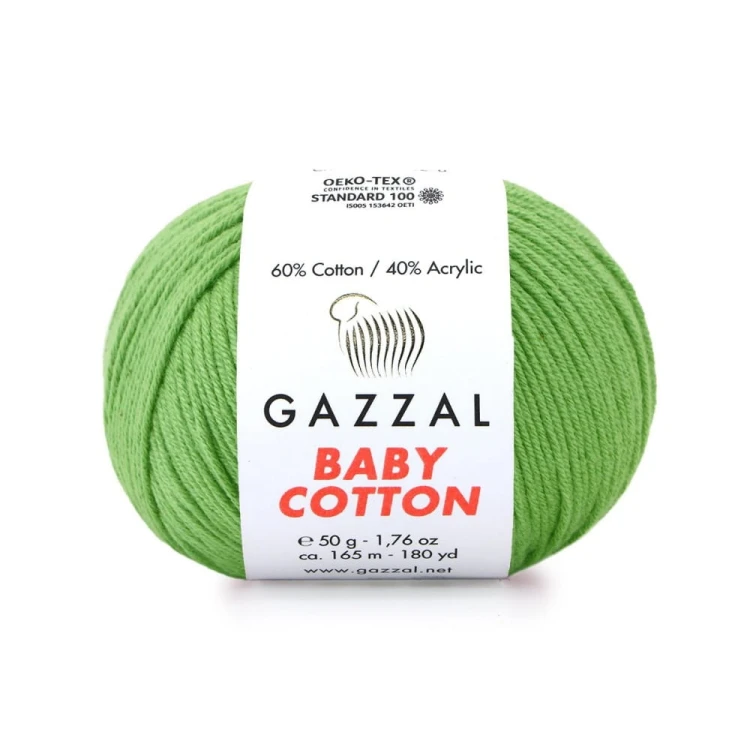Włóczka Gazzal Baby Cotton 3448 - 50g - zielony