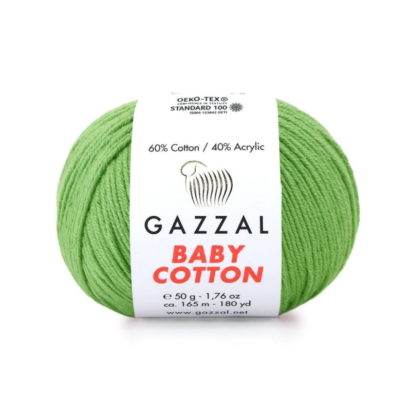 Włóczka Gazzal Baby Cotton 3448 - 50g - zielony