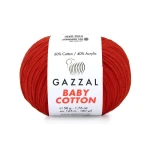 Włóczka Gazzal Baby Cotton 3443 - 50g - czerwony