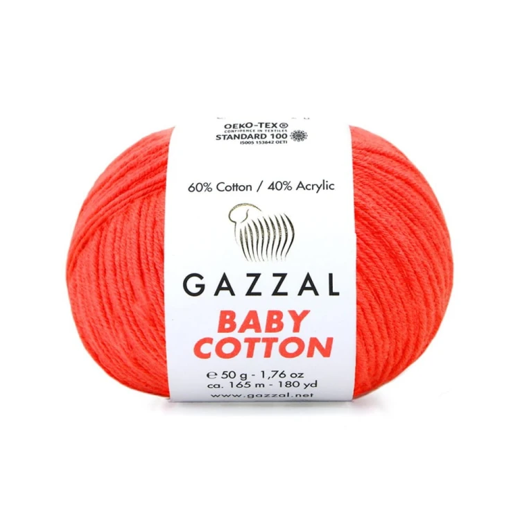 Włóczka Gazzal Baby Cotton 3459 - 50g- łososiowy