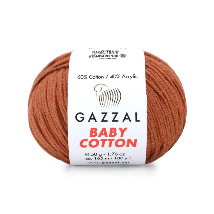 Włóczka Gazzal Baby Cotton 3454 - 50g - miedziany