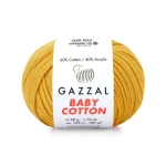 Włóczka Gazzal Baby Cotton 3447 - 50g - musztarda