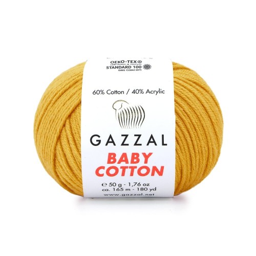 Włóczka Gazzal Baby Cotton 3447 - 50g - musztarda