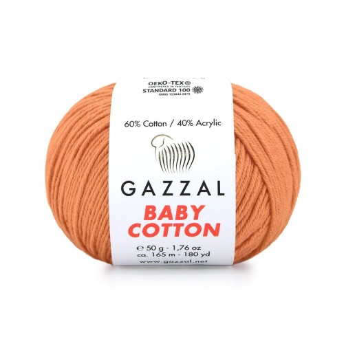 Włóczka Gazzal Baby Cotton 3465 - 50g - brzoskwinia