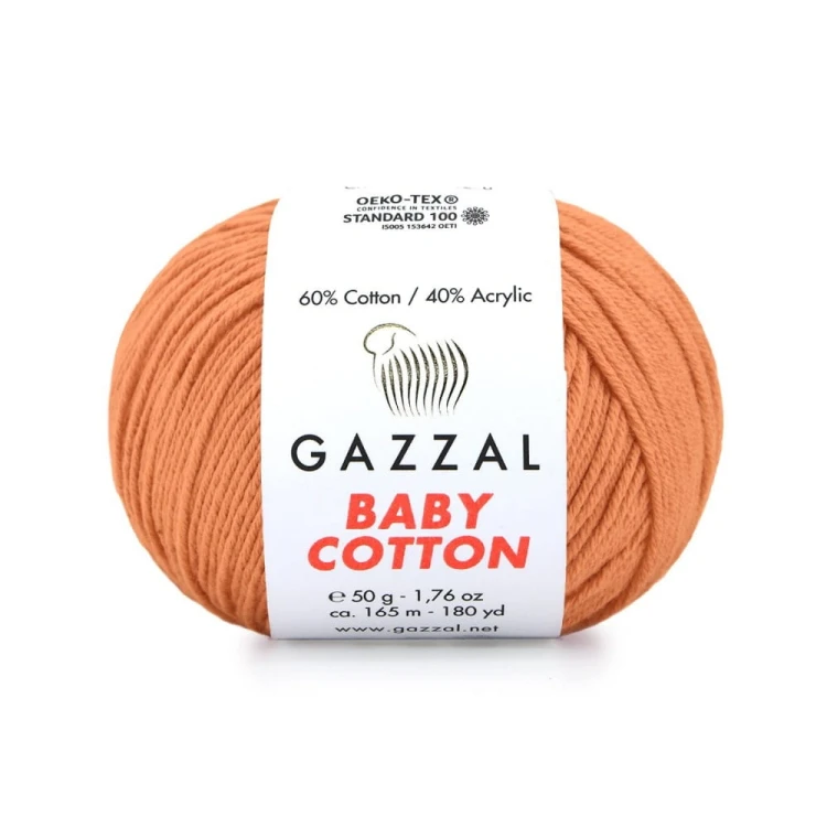 Włóczka Gazzal Baby Cotton 3465 - 50g - brzoskwinia