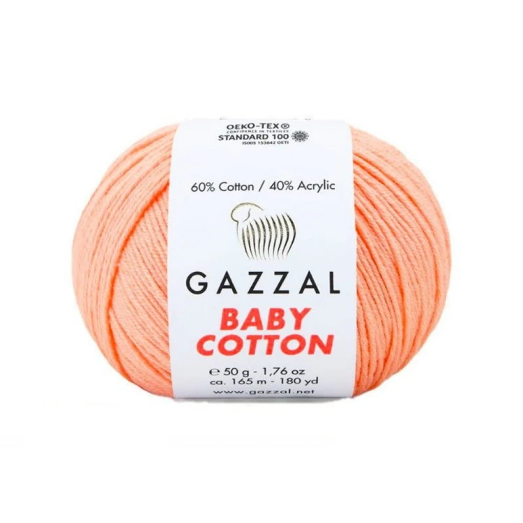Włóczka Gazzal Baby Cotton 3412 - 50g - brzoskwinia
