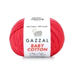 Włóczka Gazzal Baby Cotton 3458 - 50 g - ultra koral