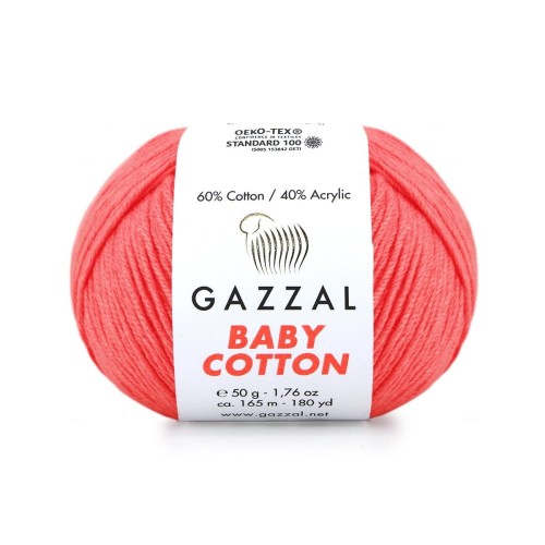Włóczka Gazzal Baby Cotton 3460 - 50g - ultra róż