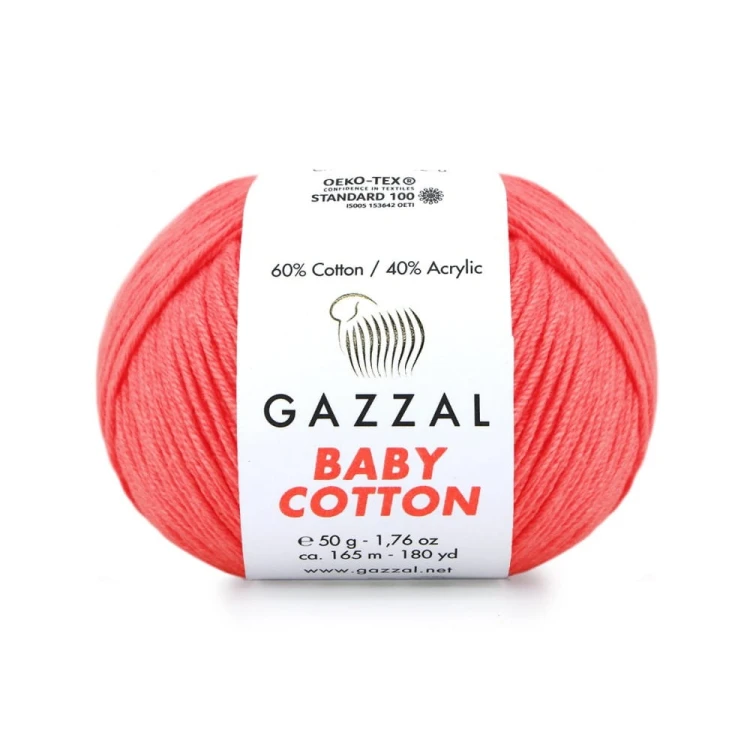 Włóczka Gazzal Baby Cotton 3460 - 50g - ultra róż