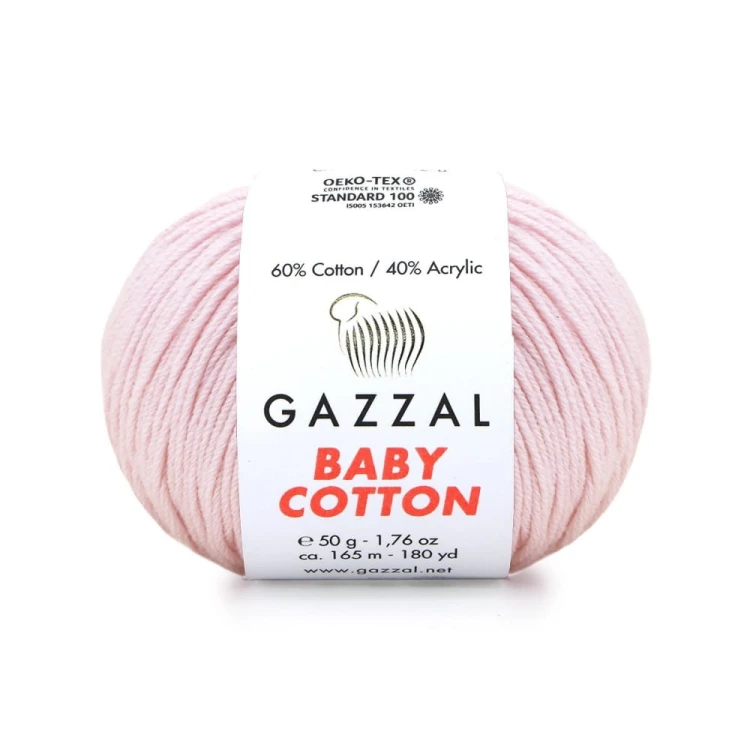 Włóczka Gazzal Baby Cotton 3411 - 50g - jasny róż