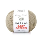 Włóczka Gazzal Baby Cotton 3446 - 50g - jasny beż