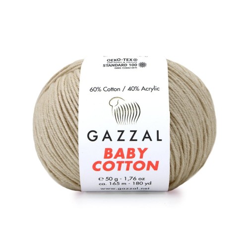 Włóczka Gazzal Baby Cotton 3446 - 50g - jasny beż