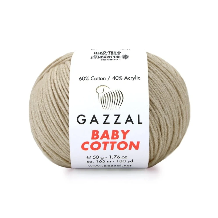 Włóczka Gazzal Baby Cotton 3446 - 50g - jasny beż