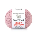 Włóczka Gazzal Baby Cotton 3444 - 50g - brudny róż