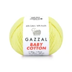 Włóczka Gazzal Baby Cotton 3413 - 50g - jasny żółty