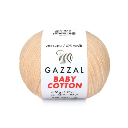 Włóczka Gazzal Baby Cotton 3469 - 50g - jasna morela