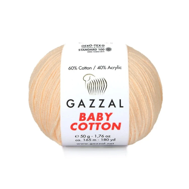Włóczka Gazzal Baby Cotton 3469 - 50g - jasna morela