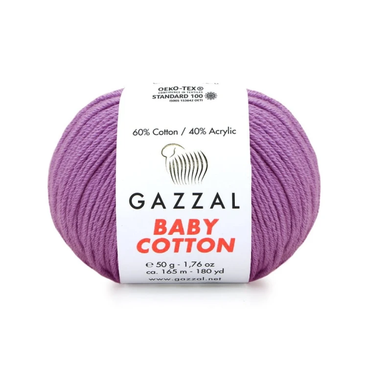 Włóczka Gazzal Baby Cotton 3414 - 50g - jasny fiolet