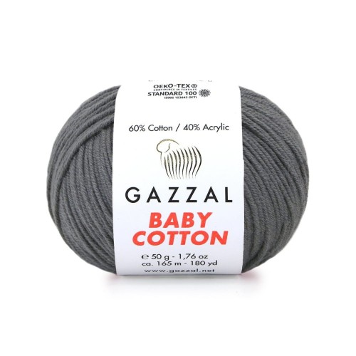 Włóczka Gazzal Baby Cotton 3450 - 50g - ciemny szary