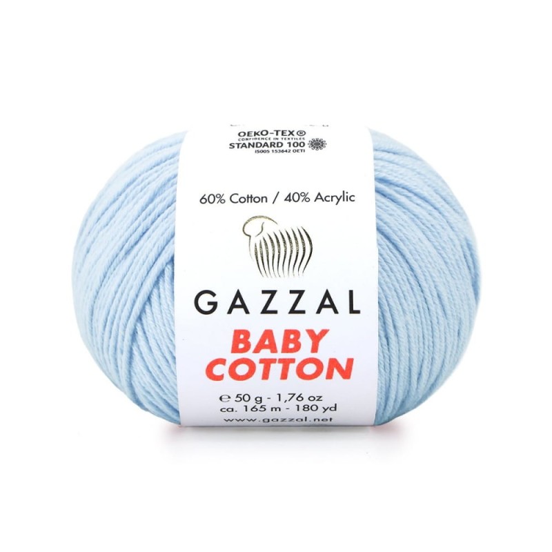 Włóczka Gazzal Baby Cotton 3429 - 50g - jasny błękit
