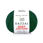 Włóczka Gazzal Baby Cotton 3467 - 50g - butelkowa zieleń