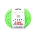 Włóczka Gazzal Baby Cotton 3427 - 50g - zielone jabłuszko
