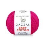 Włóczka Gazzal Baby Cotton 3461 - 50g - ultra ciemny róż 
