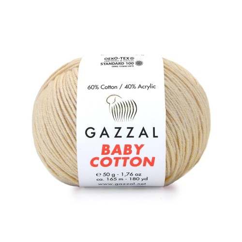 Włóczka Gazzal Baby Cotton 3445 - 50g - ciepły jasny beż