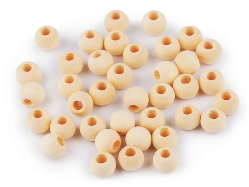 Koraliki drewniane / 10 mm / otwór 4 mm / naturalny / ~100 szt. / 30 g