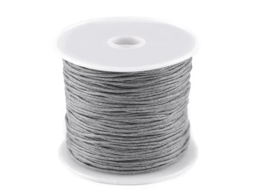 Sznurek bawełniany woskowany 1mm / 20m / szary gołębi