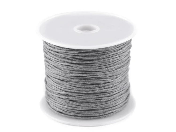 Sznurek bawełniany woskowany 1mm / 20m / szary gołębi