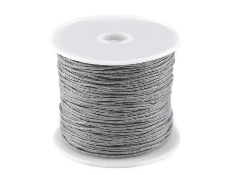 Sznurek bawełniany woskowany 1mm / 20m / szary gołębi
