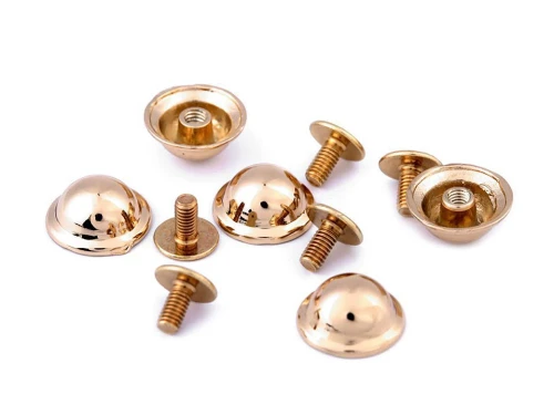 Pukiel kaletniczy / nóżki do torebki / 13 mm / różowe złoto / 5 szt.