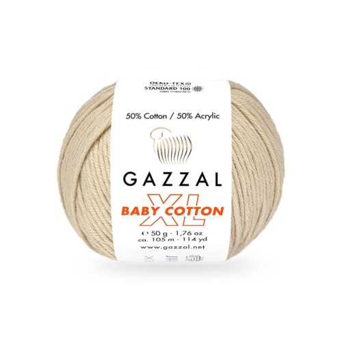 Włóczka Gazzal Baby Cotton XL 3445 / ciepły jasny beż